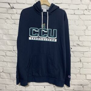 Champion Coastal Carolina University Hoodie Size XL Navy Embroidered CCU Soft‎